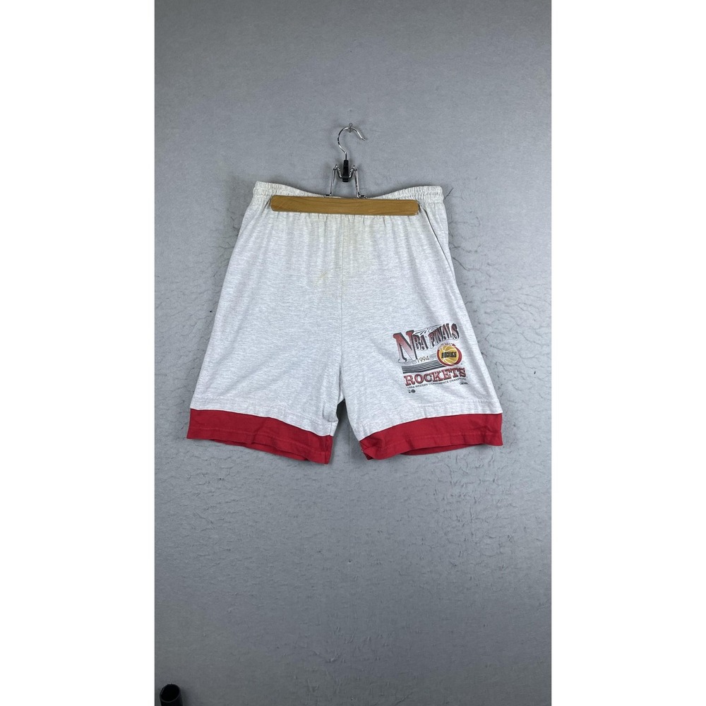 Vintage Houston Rockets Shorts Mens XL Gray Red NBA Basketball‎ 1994 Finals 90s